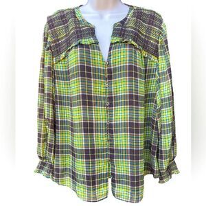 CATO casual, button down style. plaid pattern relaxed fit fall day.